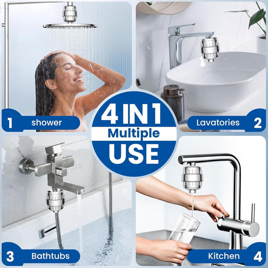 20-Stage Shower Filter & Tap Water Softener for Hard Water