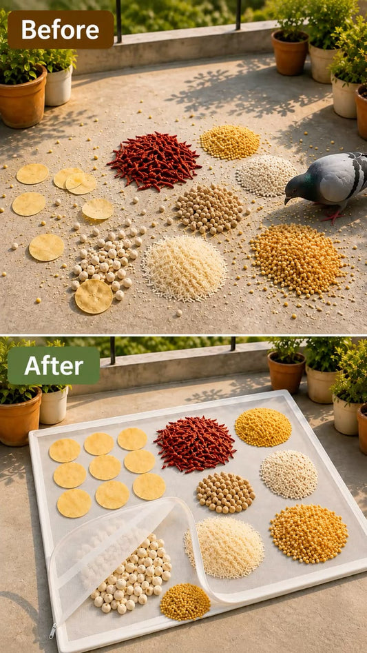 Thin Cotton Papad & Food Drying Cloth with Net and Zip