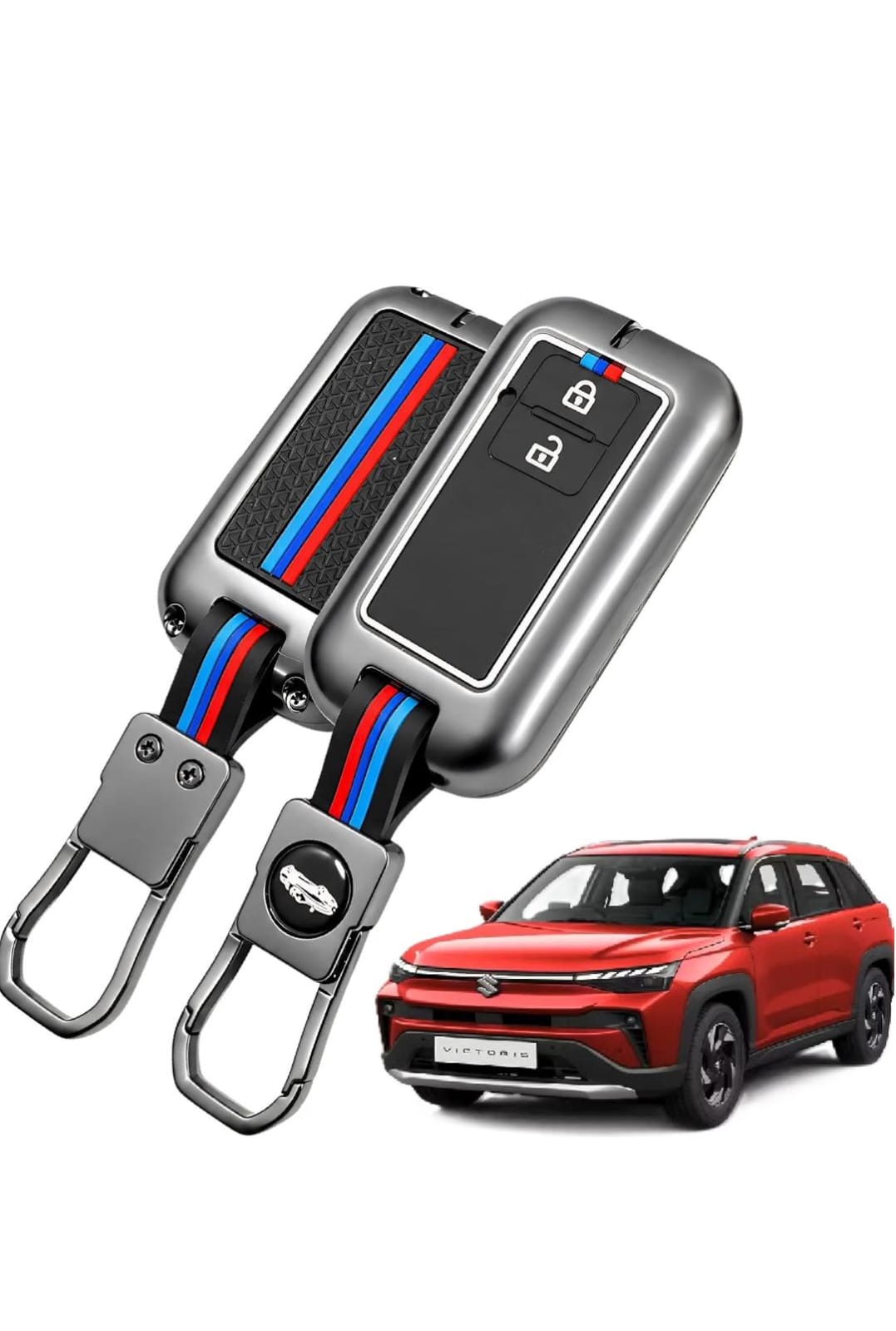 Premium Metal Key Cover – 2 Button Smart Key
