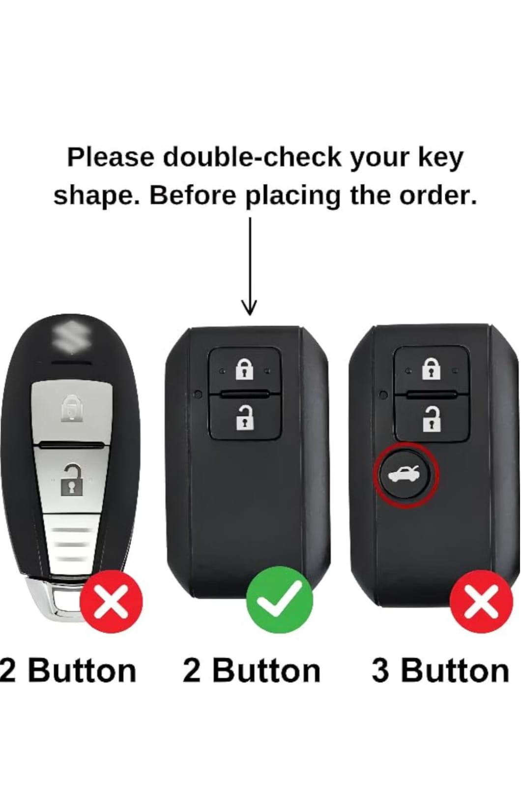 Premium Metal Key Cover – 2 Button Smart Key