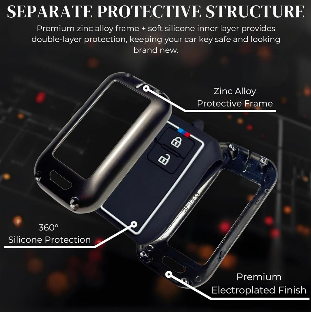 Premium Metal Key Cover – 2 Button Smart Key