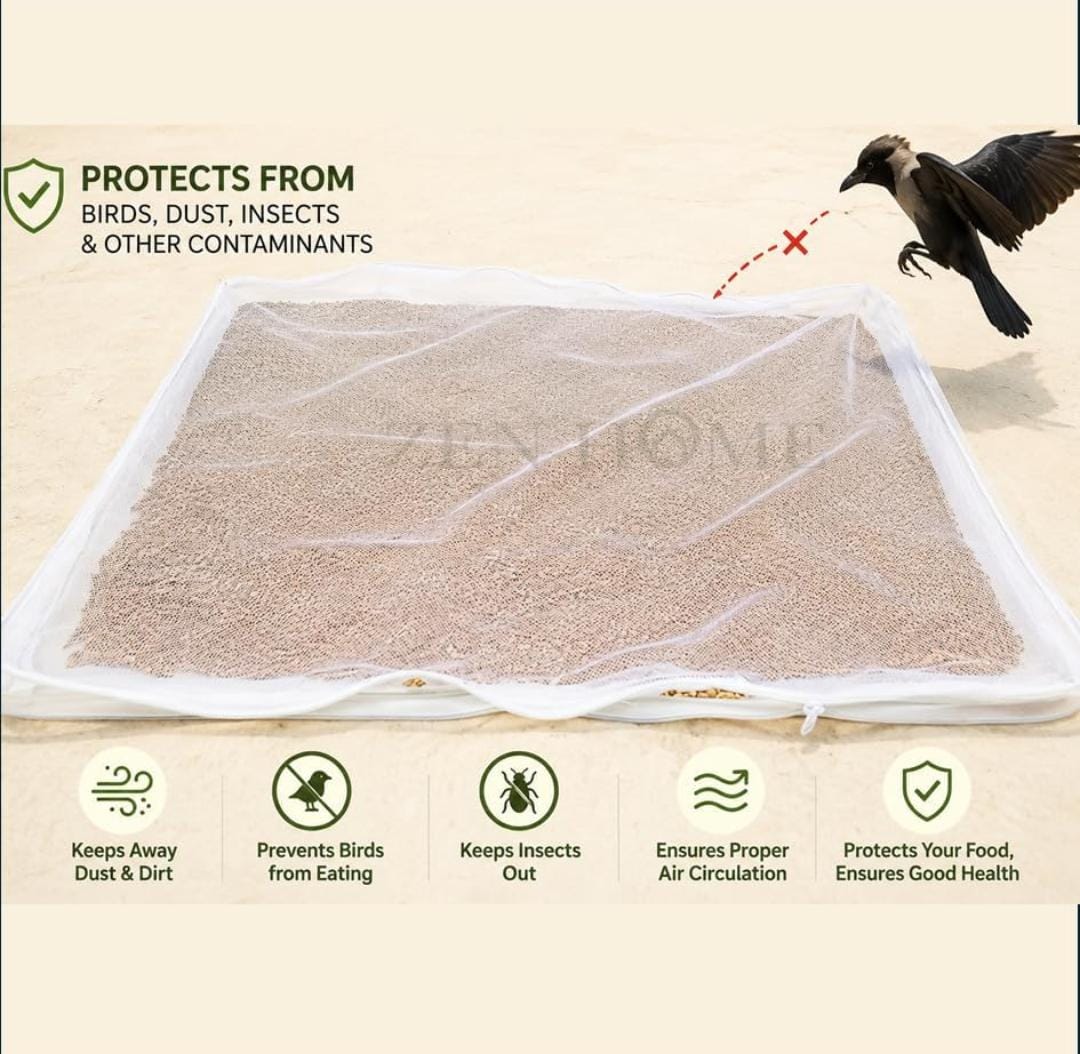 Thin Cotton Papad & Food Drying Cloth with Net and Zip