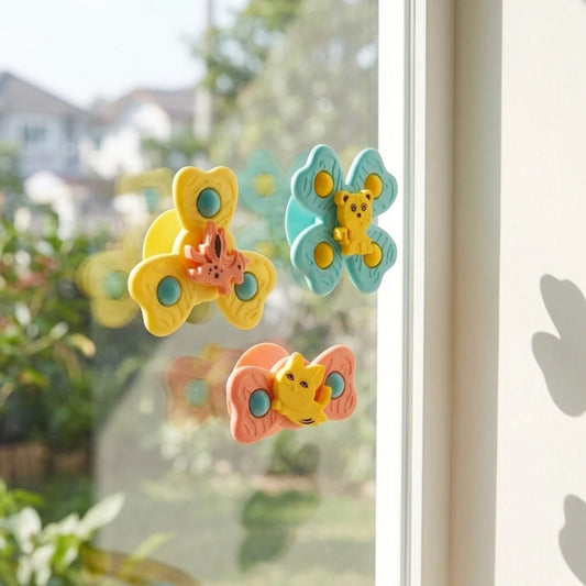 3Pcs Suction Cup Fidget Spinner Bath Toys for Kids | BPA-Free Sensory Toys