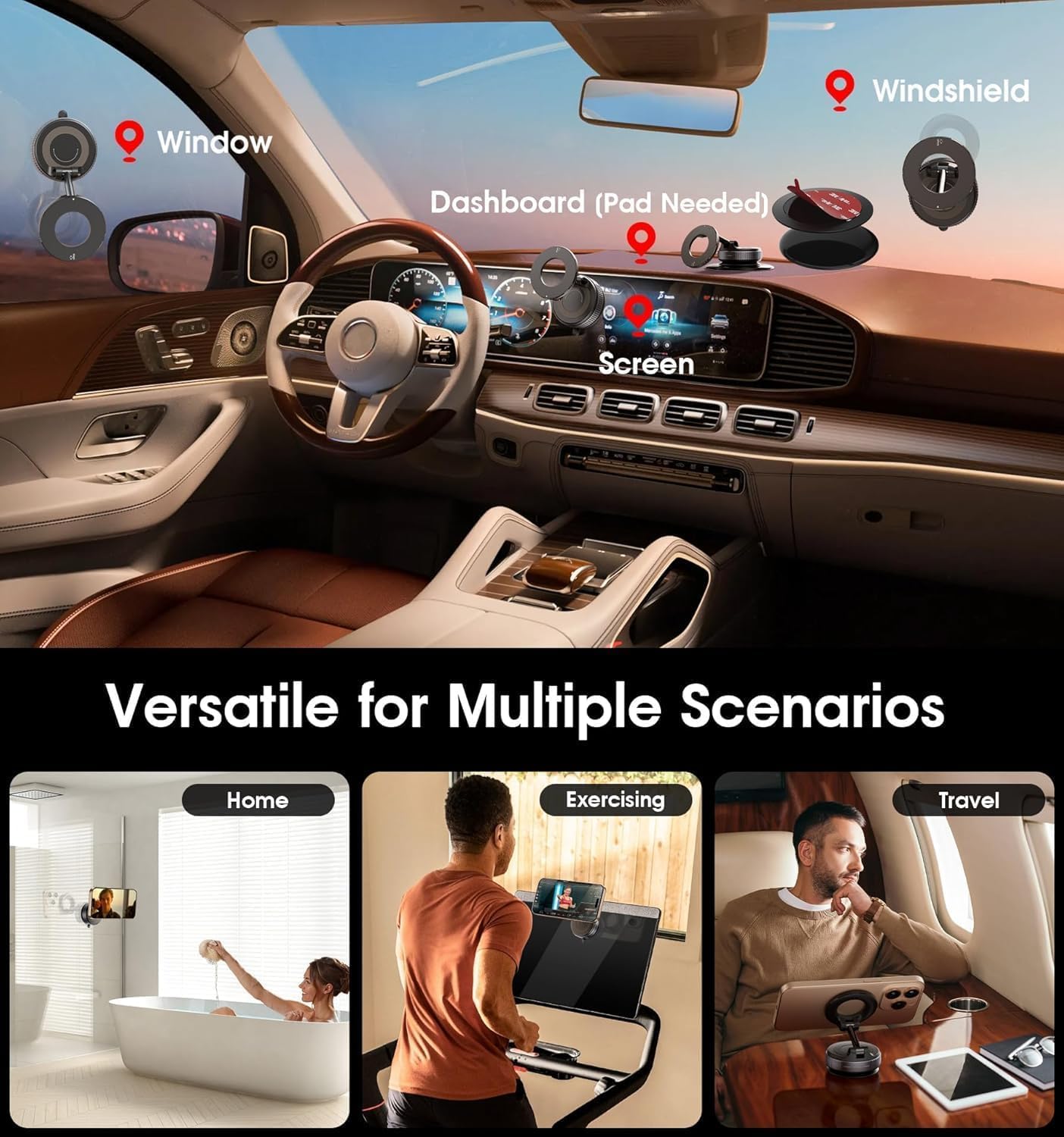 360° Vacuum Magnetic Car Phone Mount