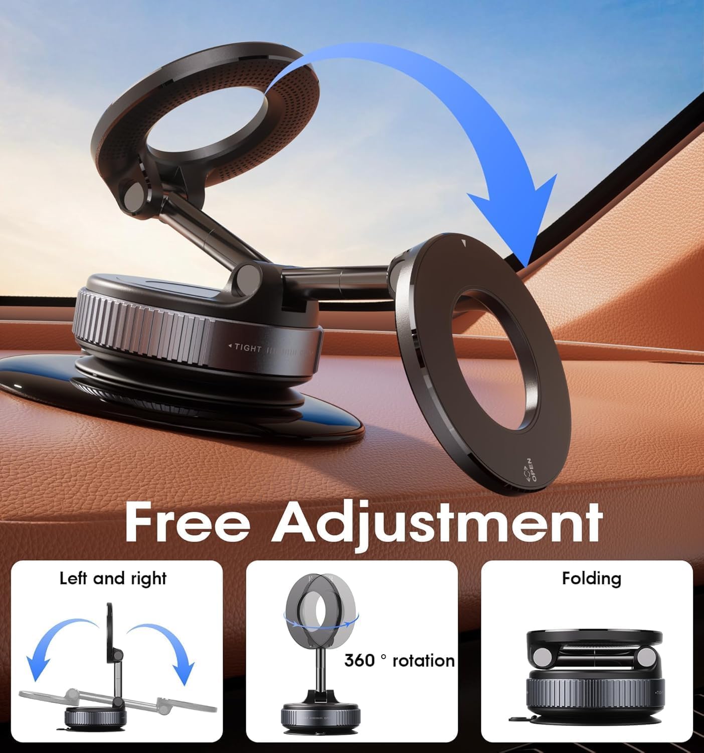 360° Vacuum Magnetic Car Phone Mount